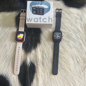 Fitness Smart Watches 2-Pink and Black only 1 Charger